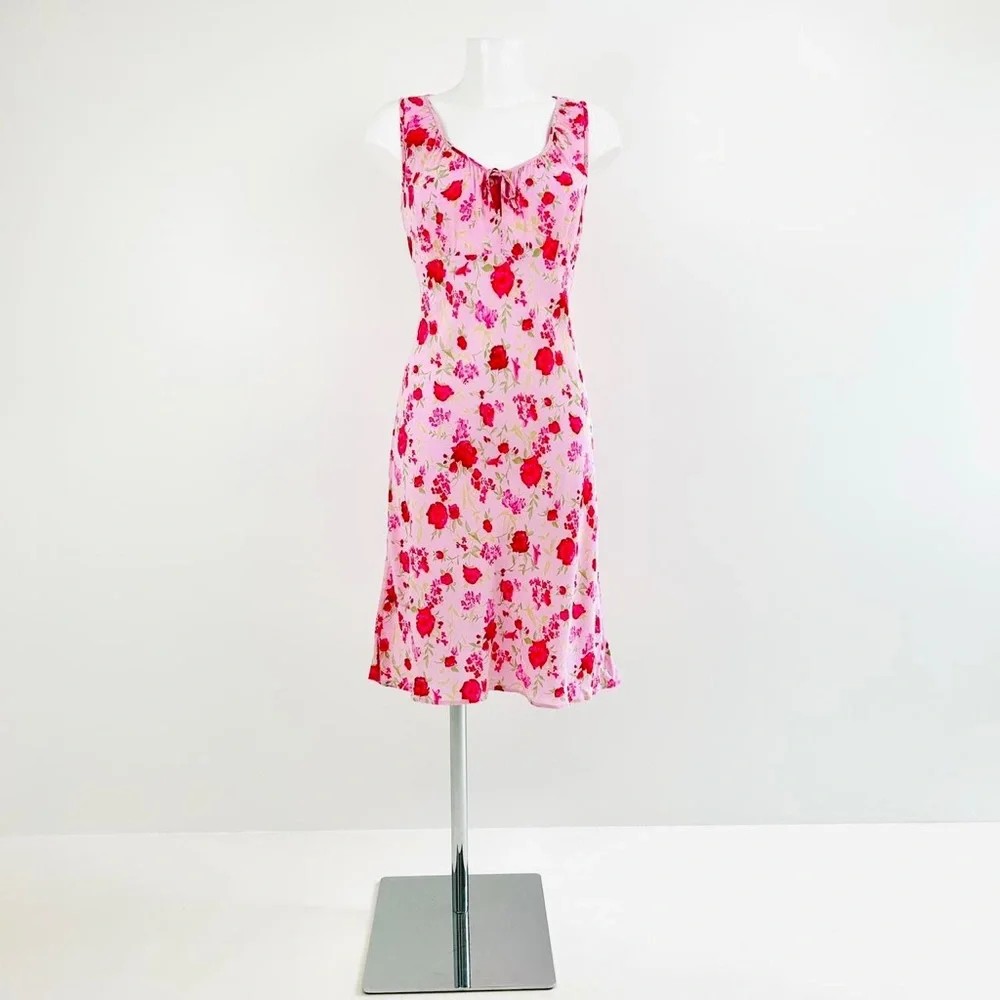 90s Y2k Vintage NEXT babydoll Dress UK12 Pink Florals Cottagecore Fairycore - Picture 5 of 7